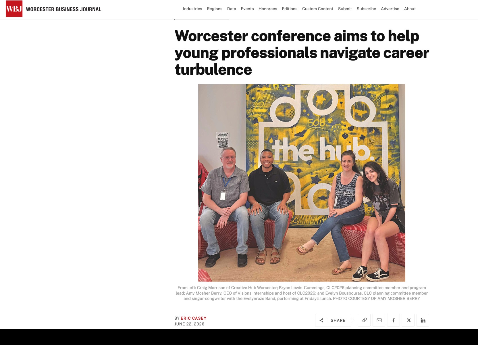 Photo from the Worcester Business Journal article about CLC2026